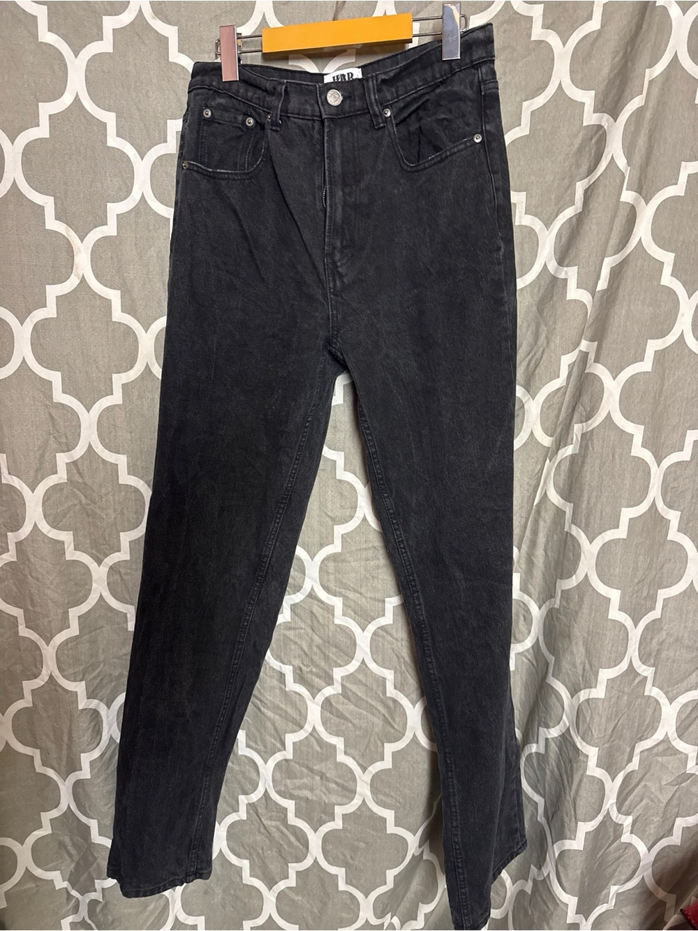 Harlow Denim High Waisted Washed Black Jeans Size 28 Flawed Zipper